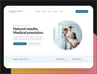 Aesthetic clinic website design