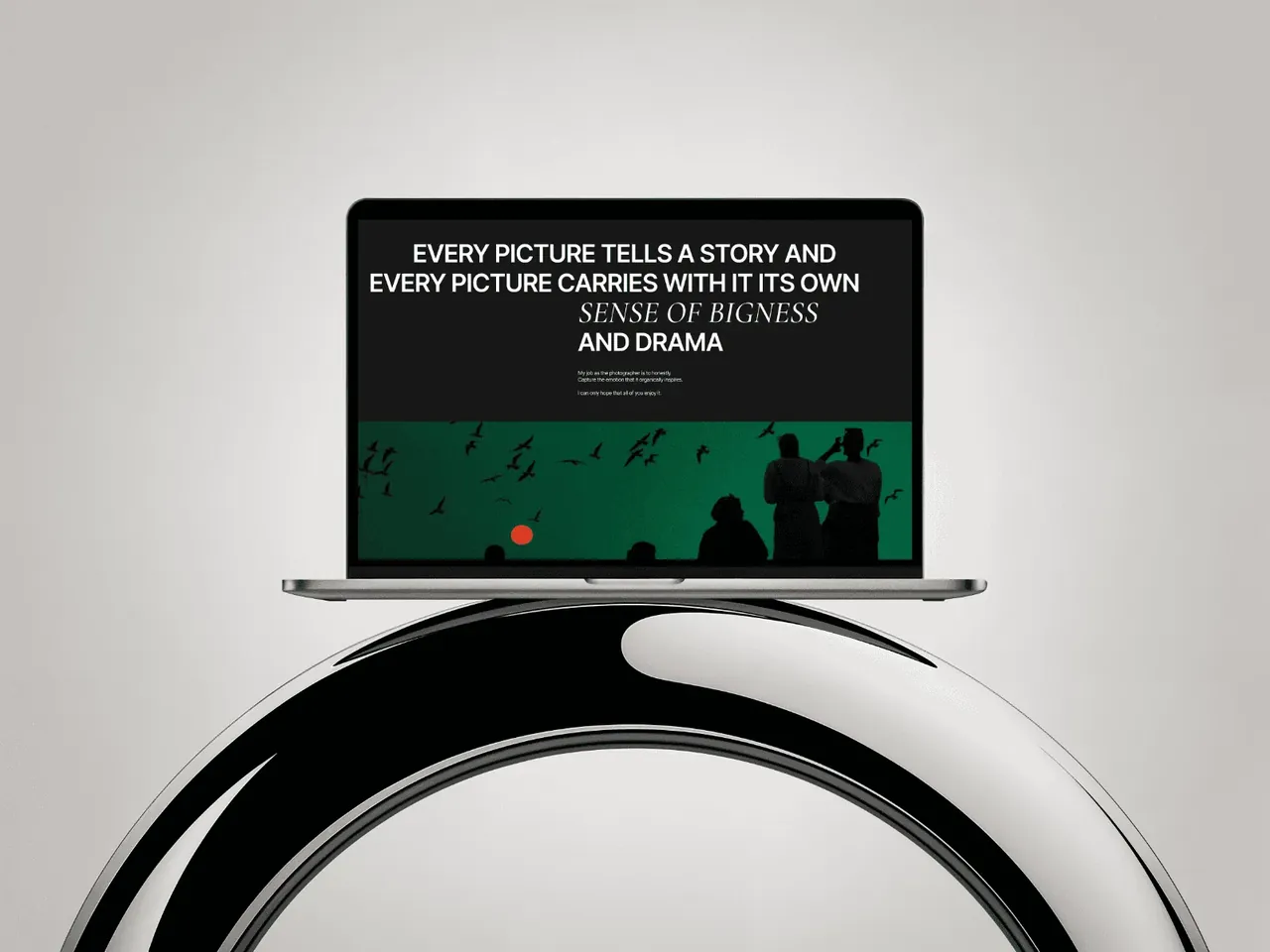 VH Atelier Collective editorial portfolio website displayed on a laptop mockup